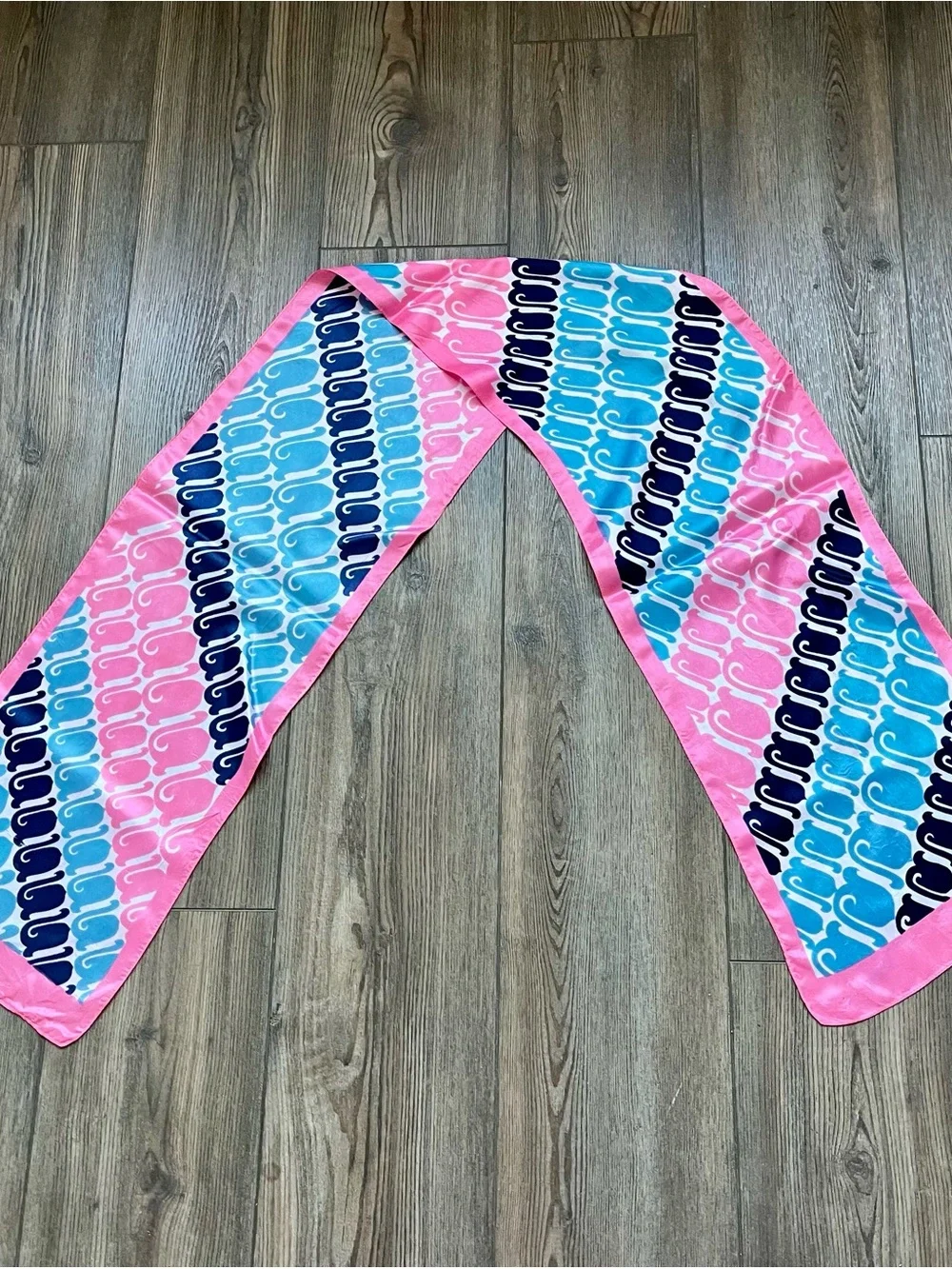 Pink & Blue Patterned Women's Scarf 10/60 inches